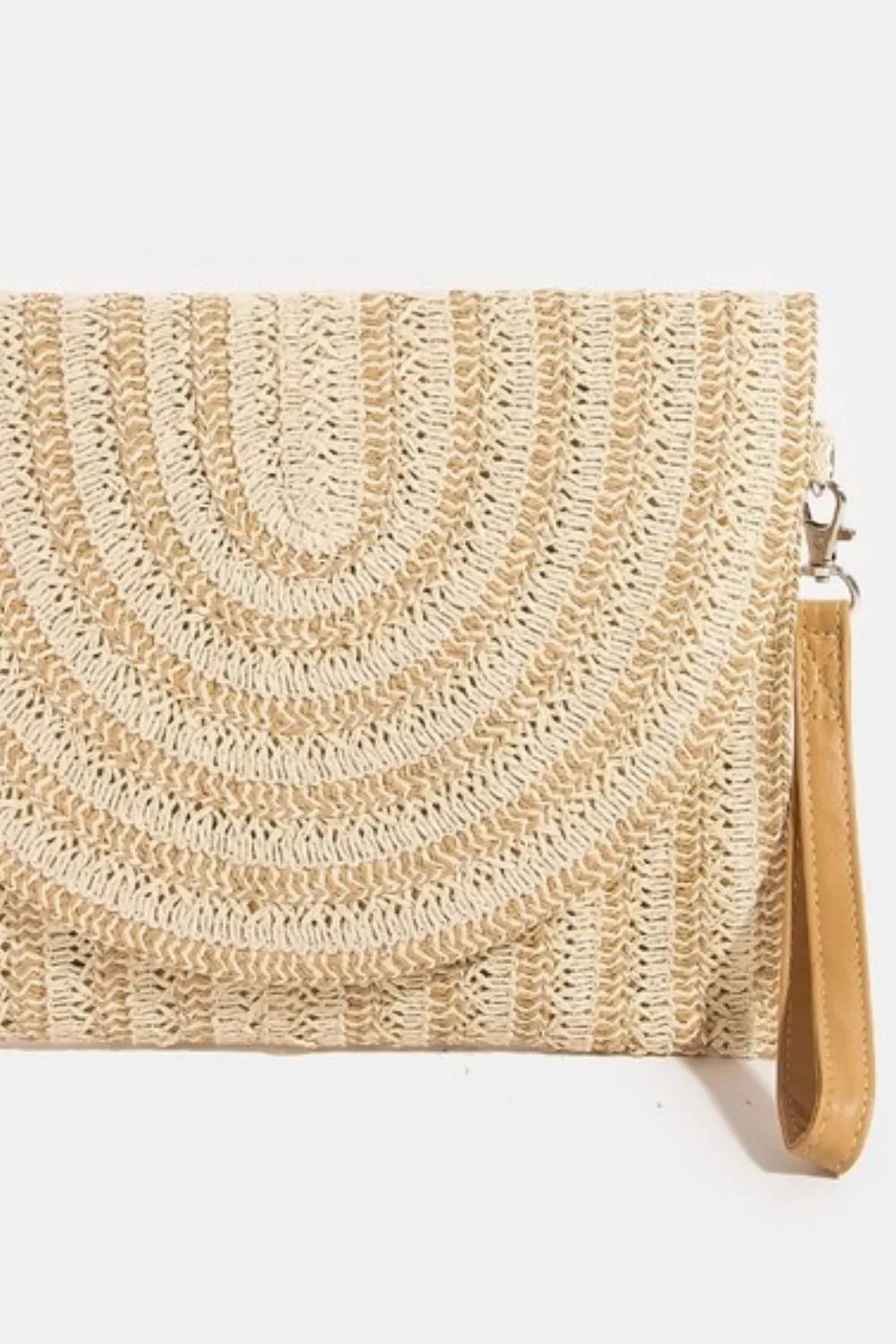 Fame Two Tone Woven Paper Envelope Clutch Bag Trendsi