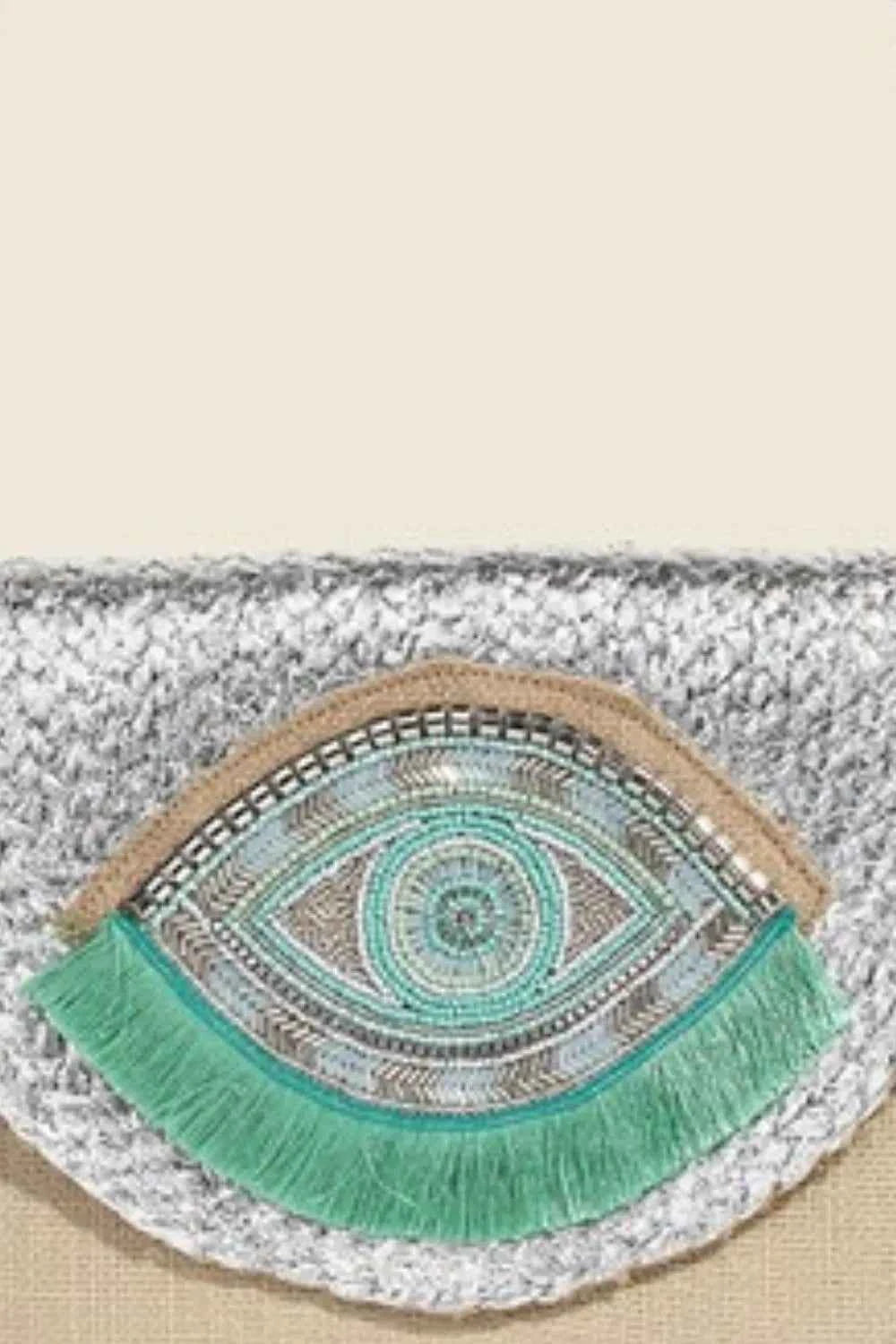 Fame Boho Beaded Eye Pattern Envelope Bag Trendsi