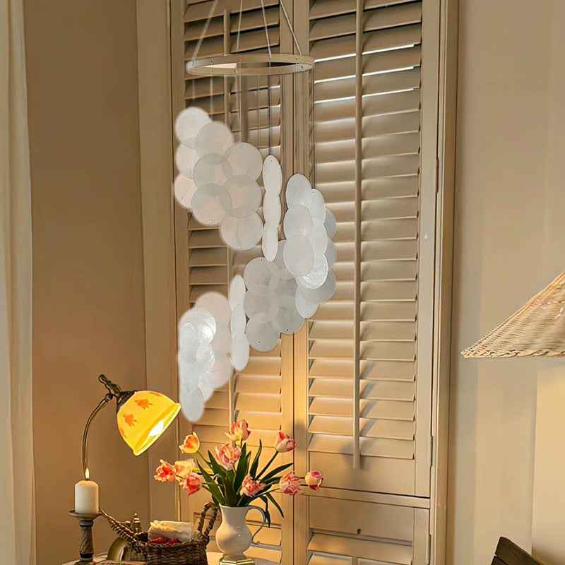 NNEDSZ White Bohemian Seashell Wind Chime - Dream Catcher Hanging Decor for Home NNEDSZ