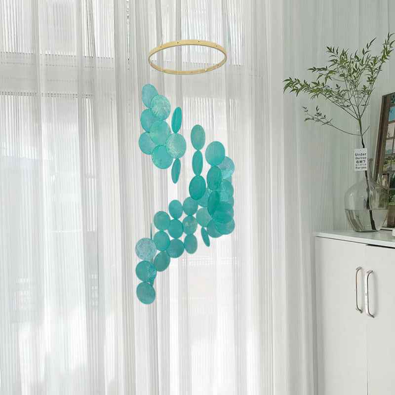 NNEDSZ Cyan Bohemian Seashell Wind Chime - Dream Catcher Hanging Decor for Home NNEDSZ