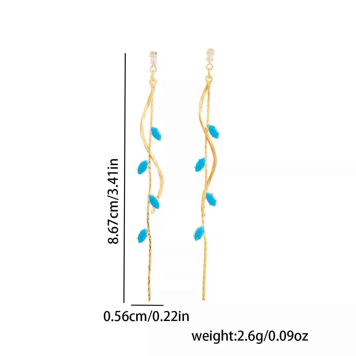 18K Gold-Plated Chain Drop Earrings Trendsi