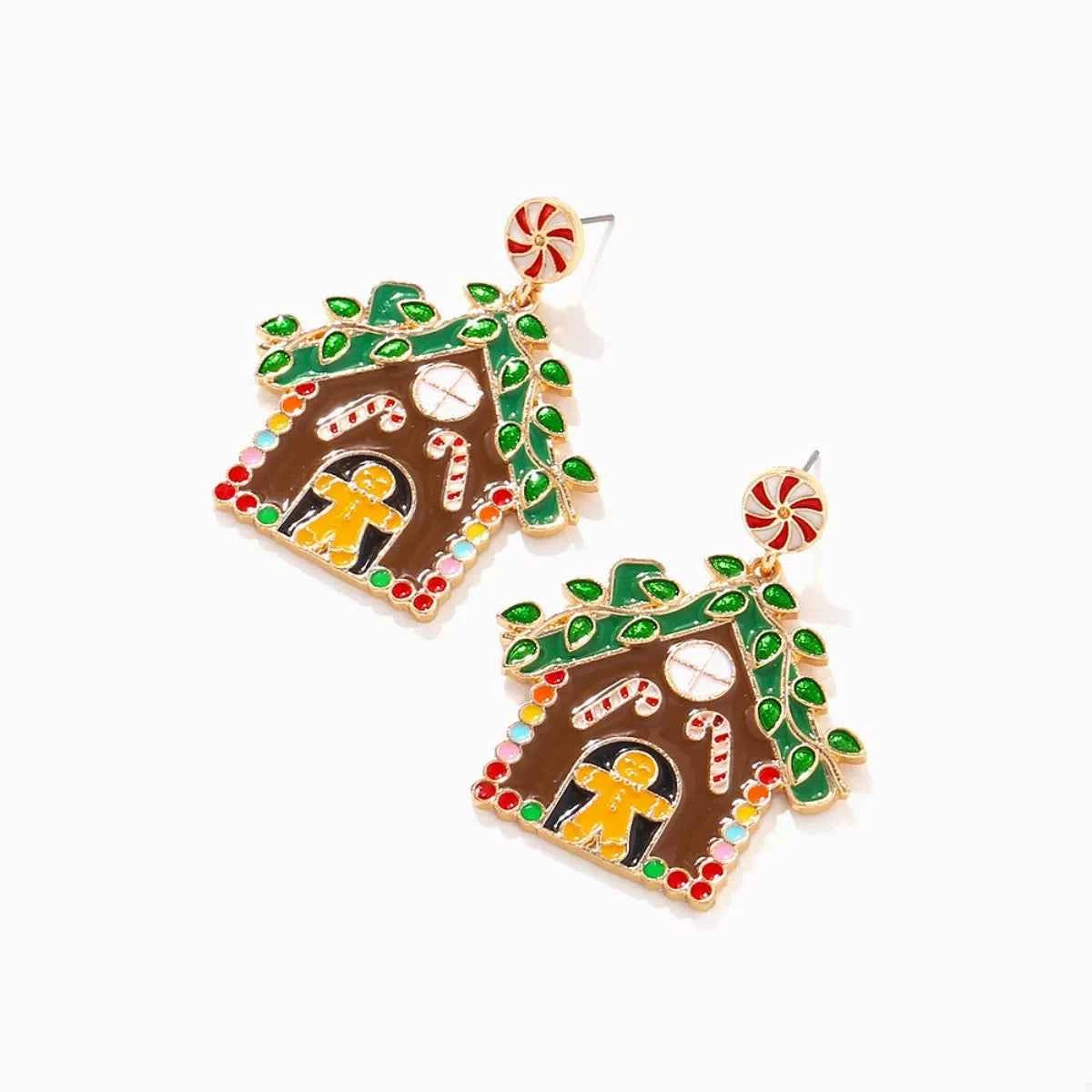 Christmas Gingerbread House Dangle Earrings Trendsi