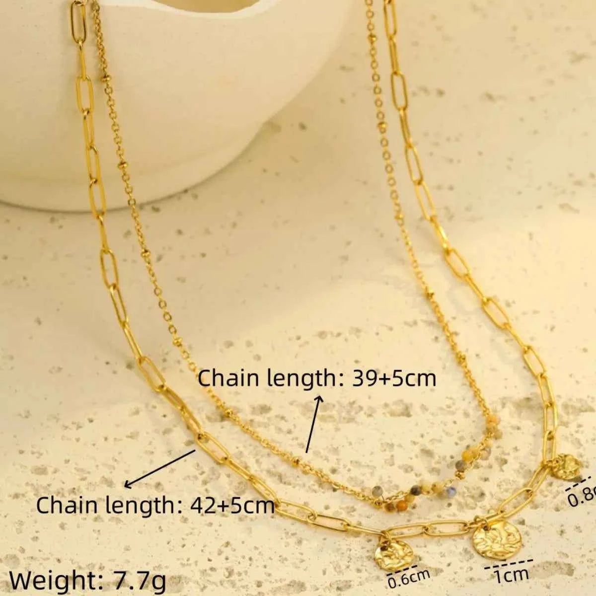 18K Gold-Plated Double-Layered Necklace Trendsi