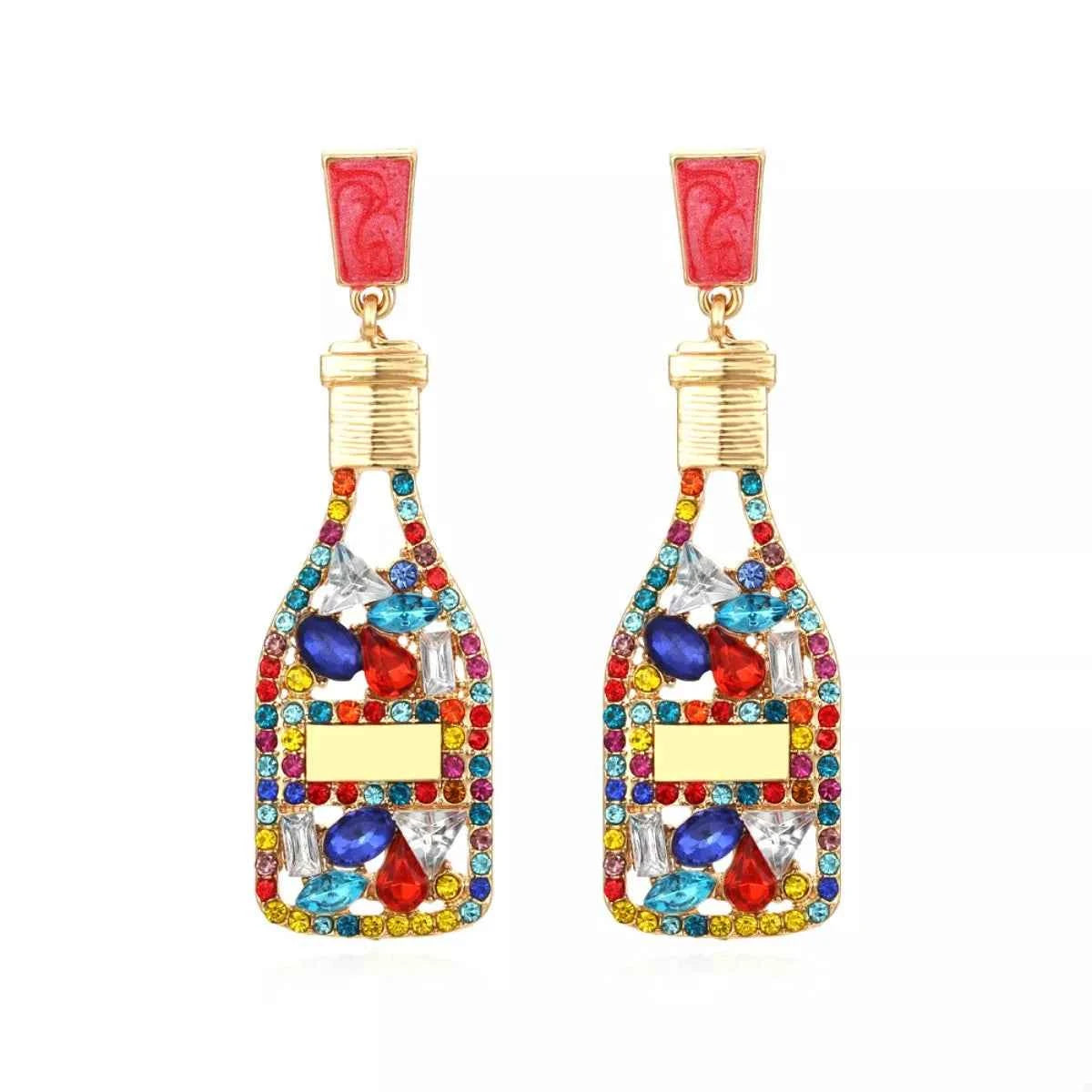 Champagne Bottle Drop Earrings Trendsi