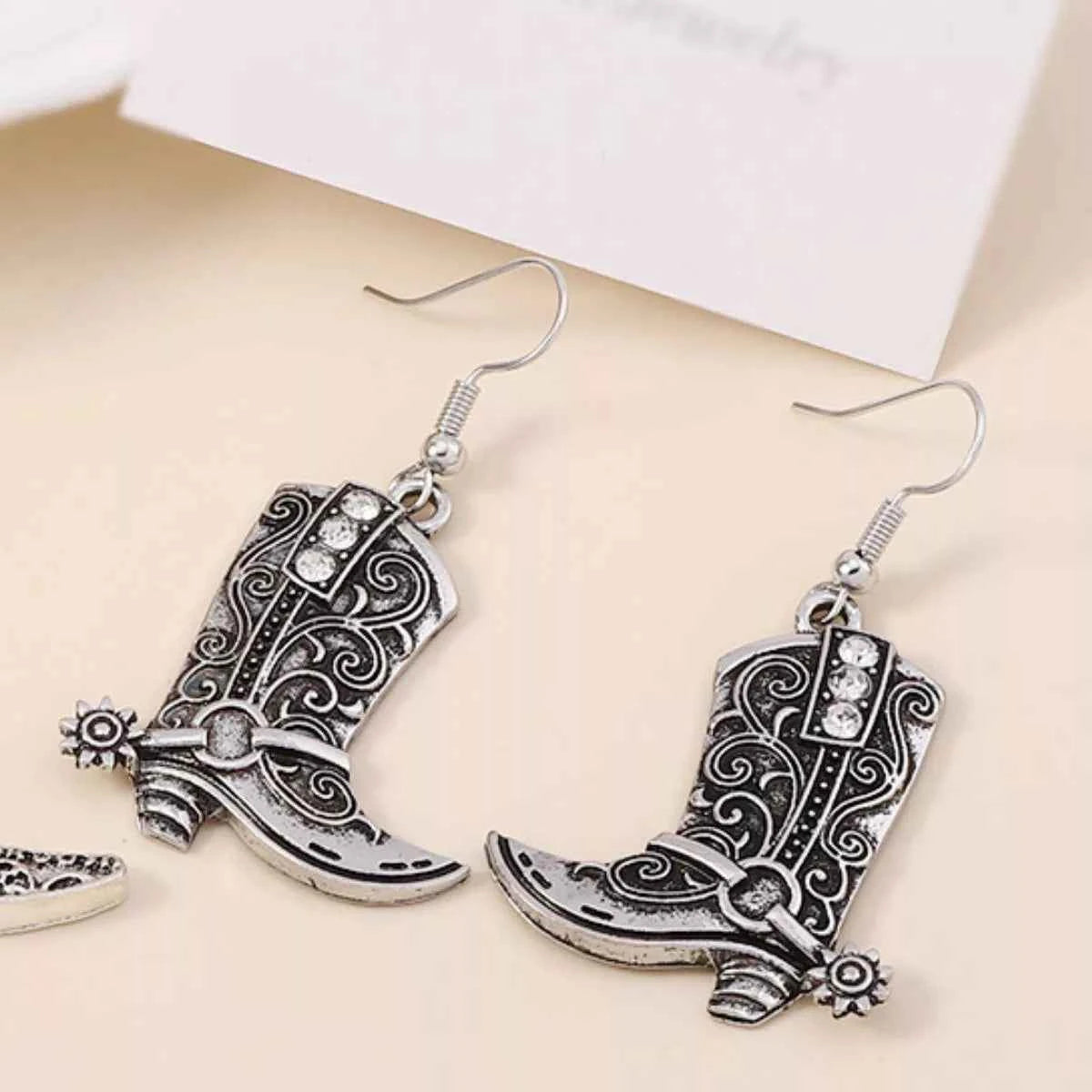 Vintage Western Cowboy Boot Dangle Earrings Trendsi