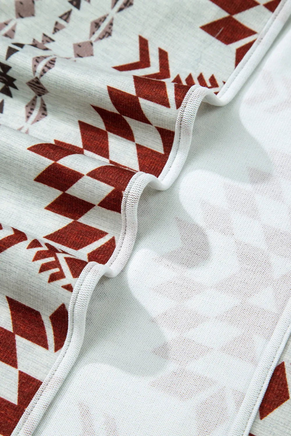 Geometric Open Front Long Sleeve Cover Up Trendsi