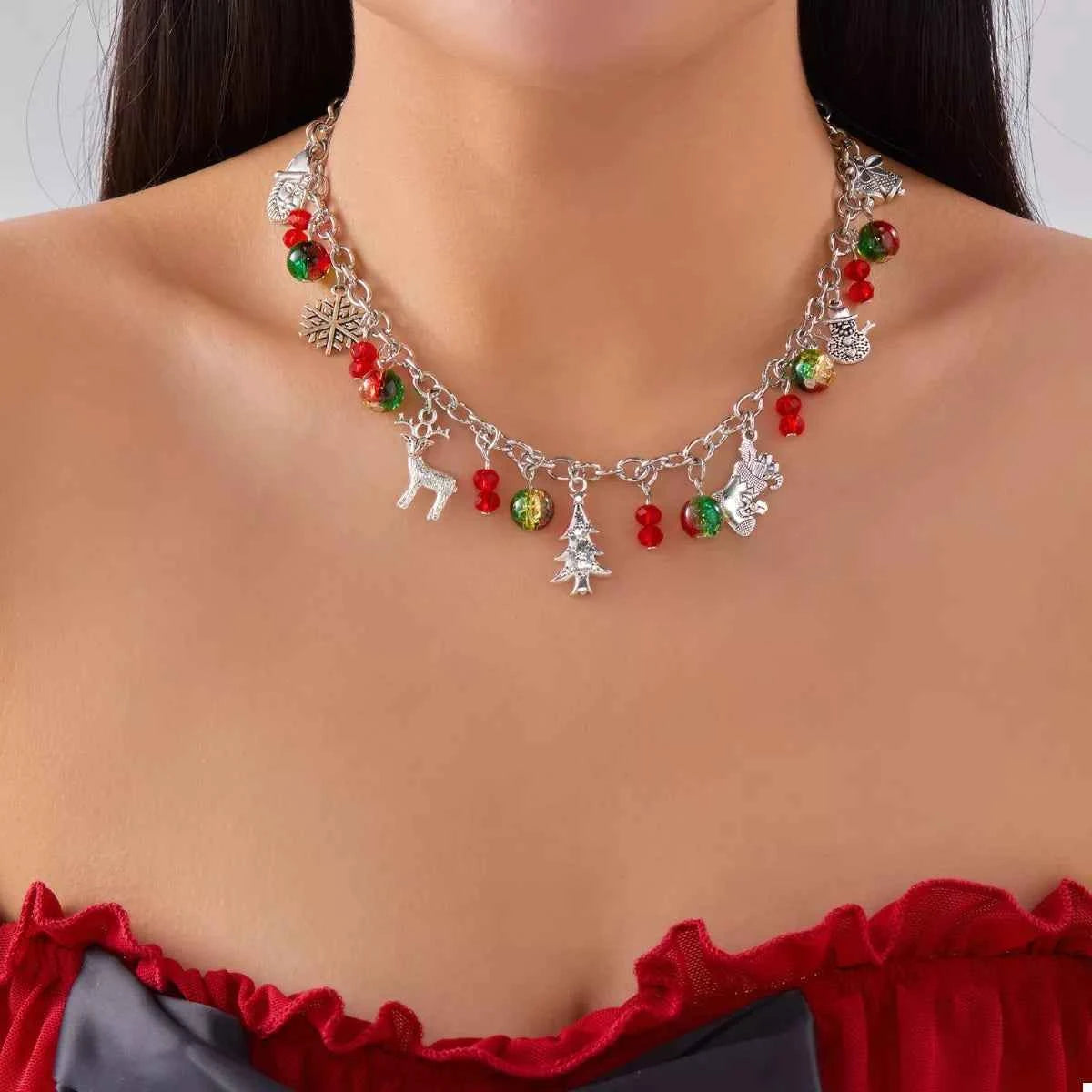 Christmas Themed Charm Necklace Style C onesize Trendsi