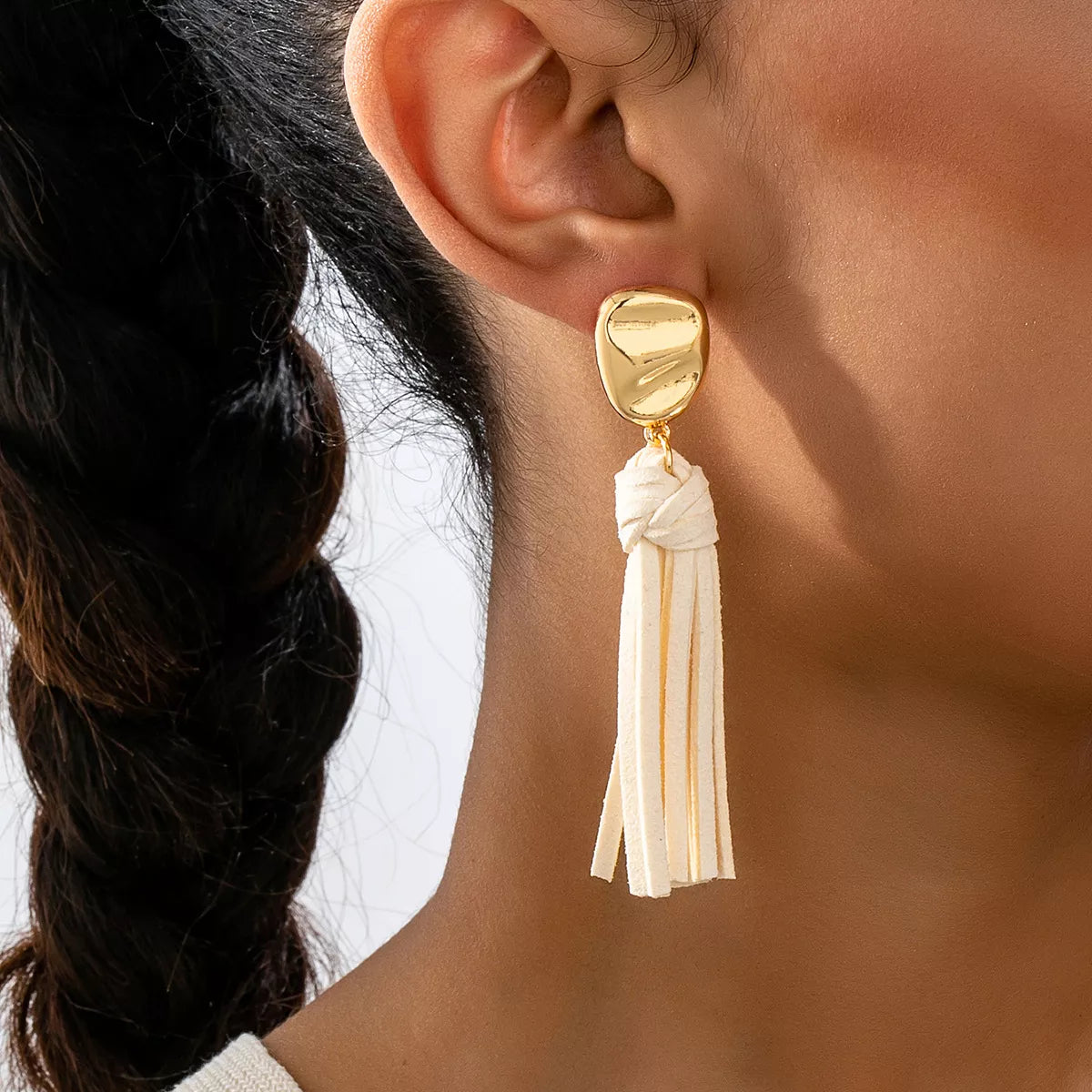 18K Gold-Plated Tassel Earrings Gold onesize Trendsi