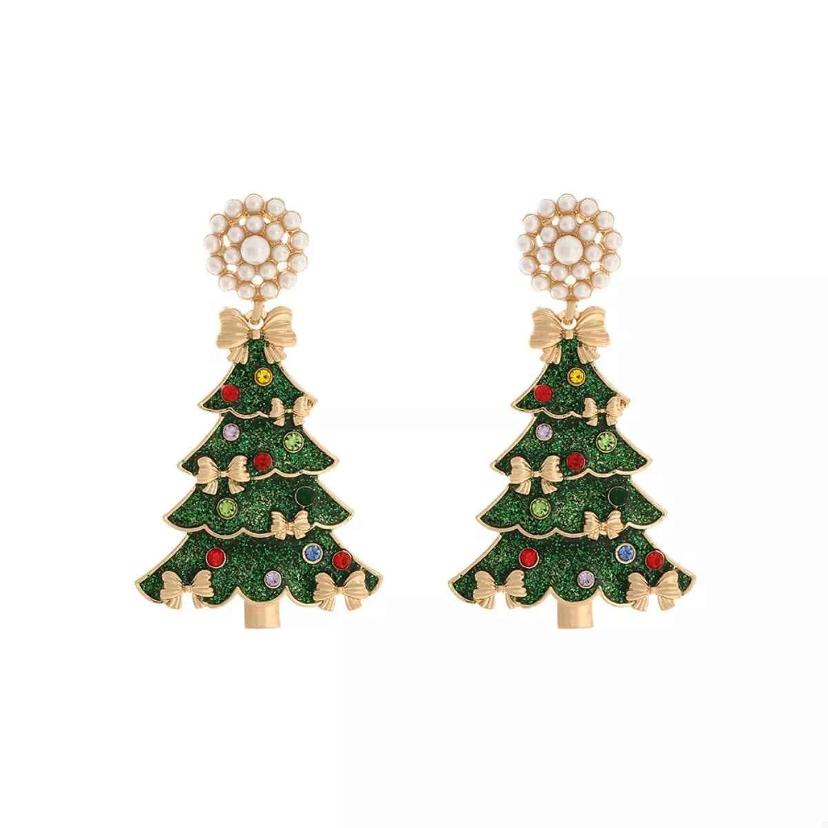 Christmas Tree Bow Earrings Trendsi