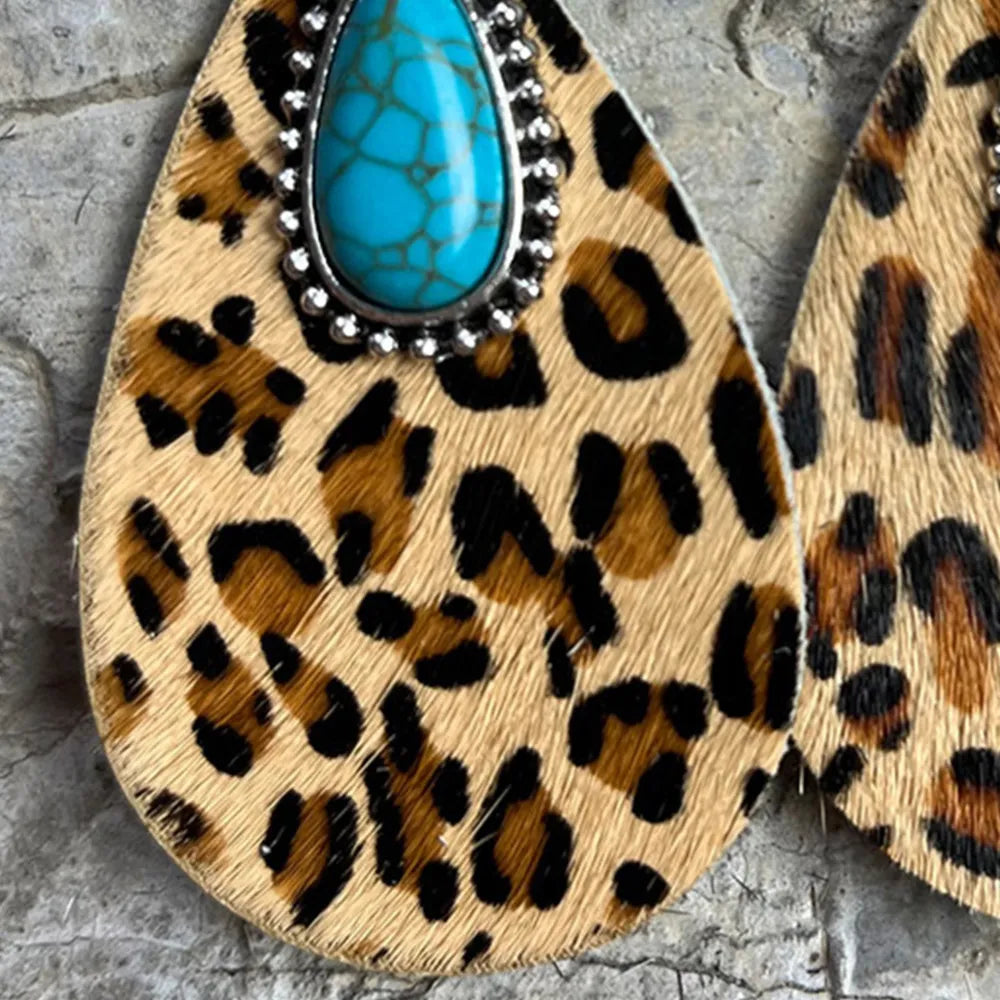 Artificial Turquoise Teardrop Earrings Trendsi