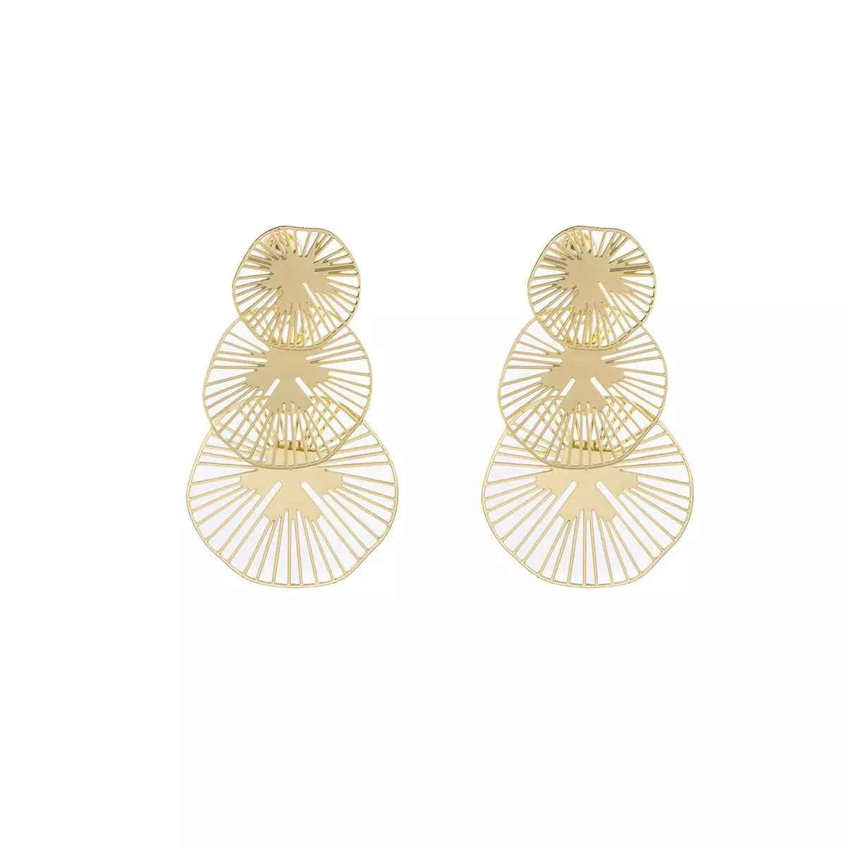 18K Gold-Plated Geometric Drop Earrings Trendsi