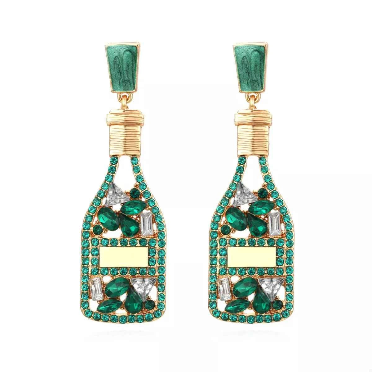 Champagne Bottle Drop Earrings Trendsi
