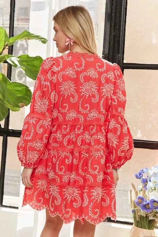 ADORA Puff Sleeve Floral Boho Mini Dress Trendsi