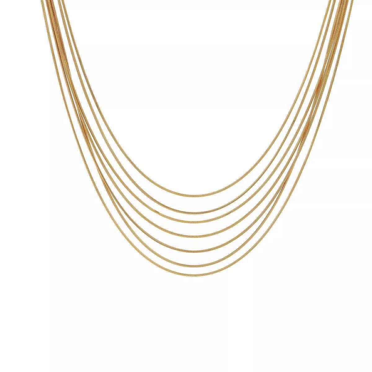 Stainless Steel Multi-Layered Necklace Trendsi