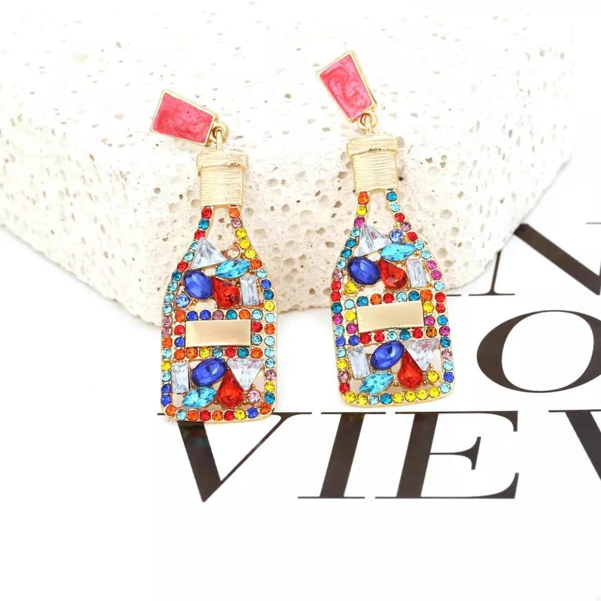 Champagne Bottle Drop Earrings Trendsi