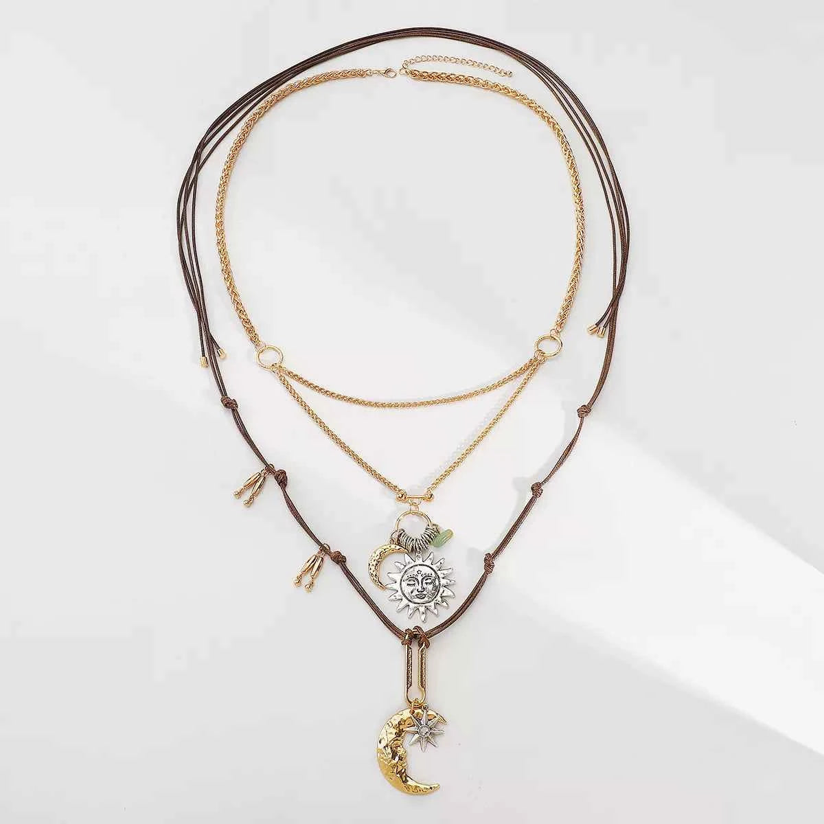 Moon & Sun Pendant Necklace Trendsi