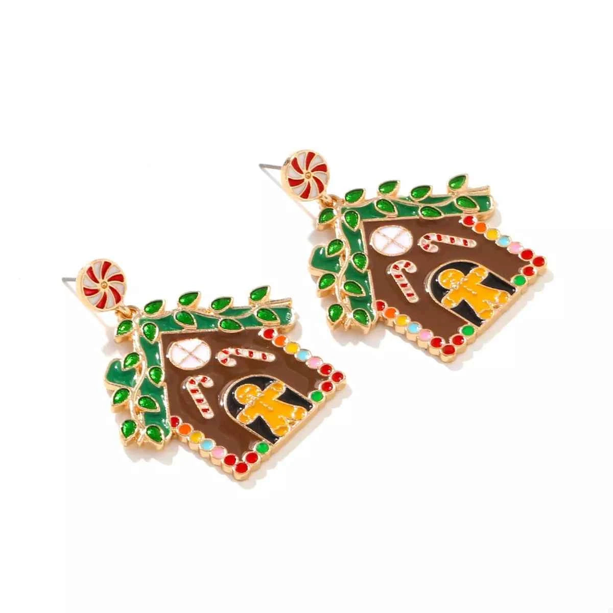 Christmas Gingerbread House Dangle Earrings Trendsi