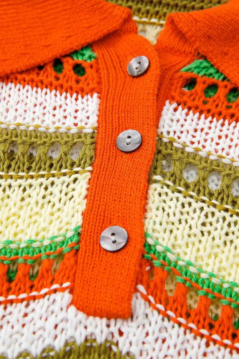 Openwork Stripe Sleeveless Sweater Dress Trendsi