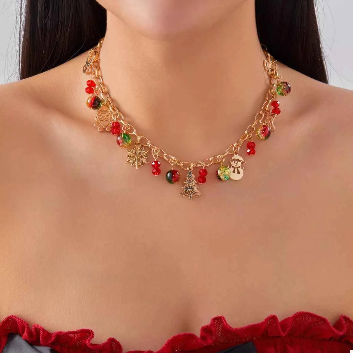 Christmas Themed Charm Necklace Style A onesize Trendsi
