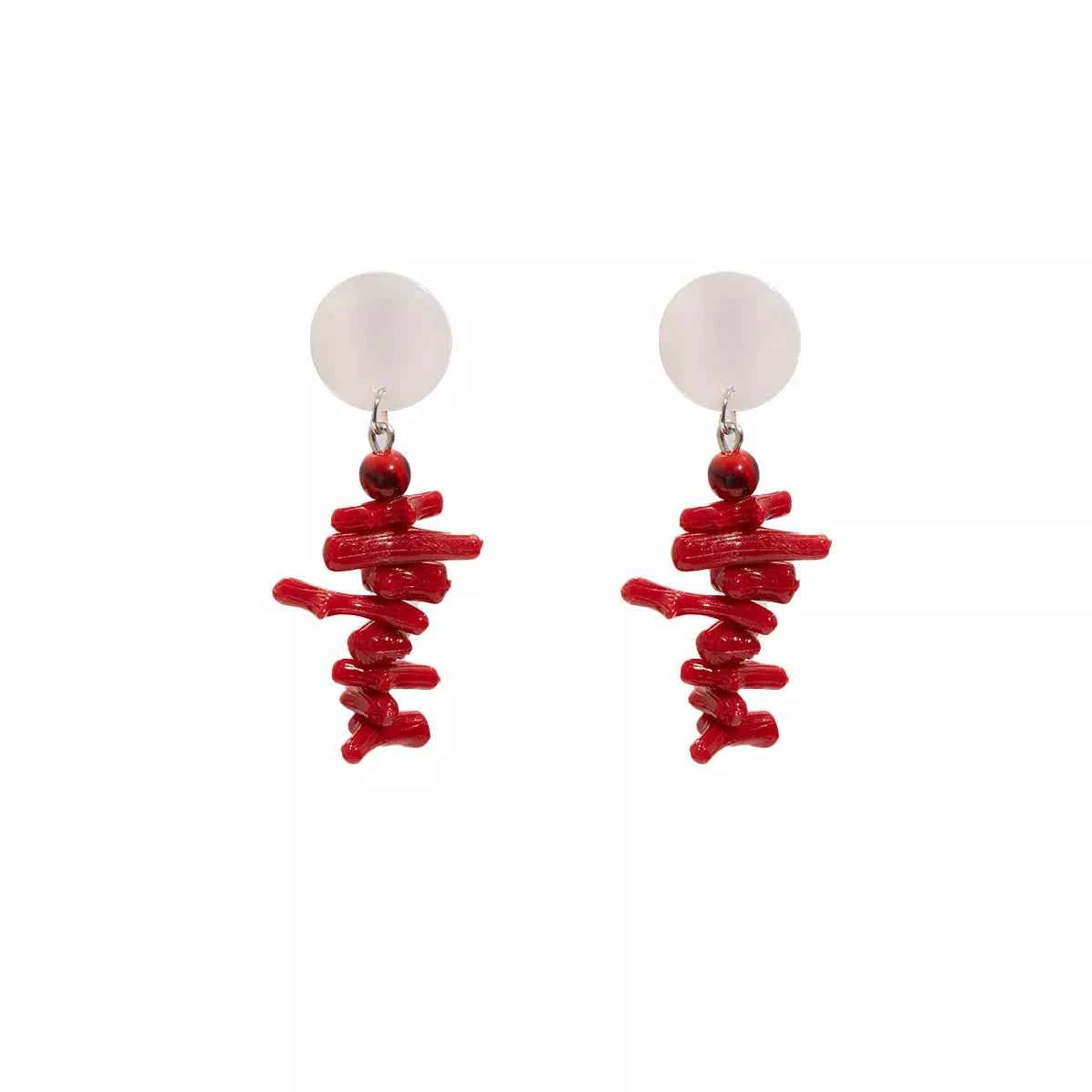 Resin Coral Chip Dangle Earrings Trendsi