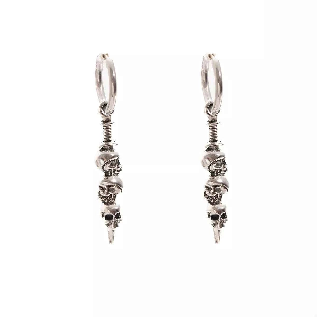 Halloween Skull Chain Drop Earrings - Gothic Statement Jewelry Trendsi