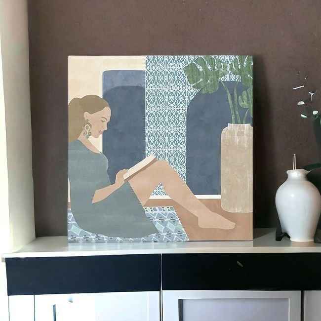 Bohemian Book Lady Unframed Print Wall Art Homeroots