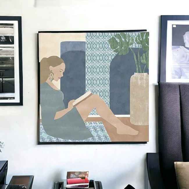 Bohemian Book Lady Unframed Print Wall Art Homeroots