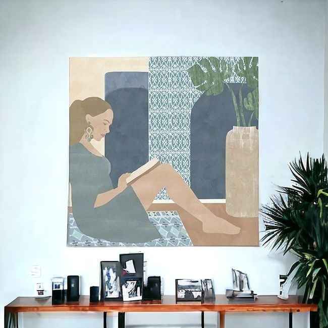 Bohemian Book Lady Unframed Print Wall Art Homeroots