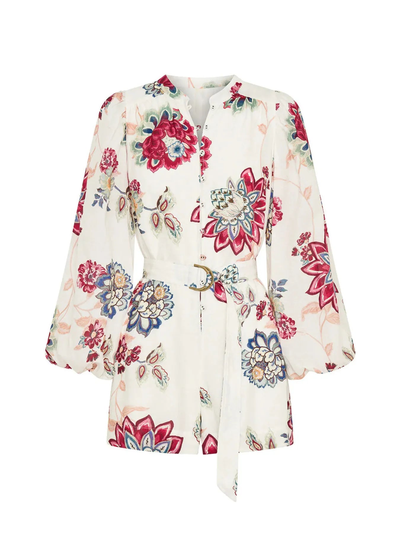 Floral Print Long Sleeve Romper Trendsi