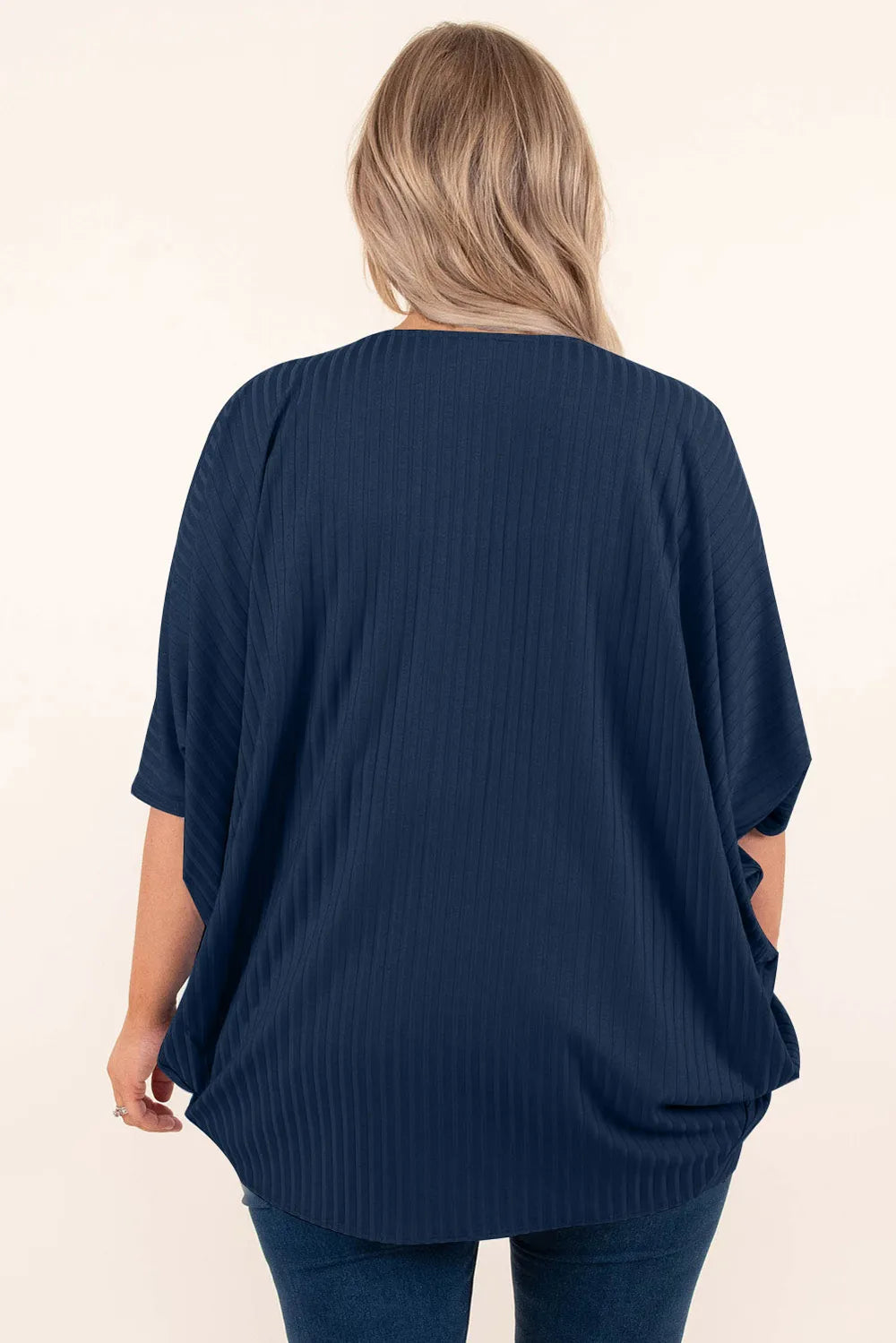 Plus Size Ribbed Cocoon Cover Up Trendsi