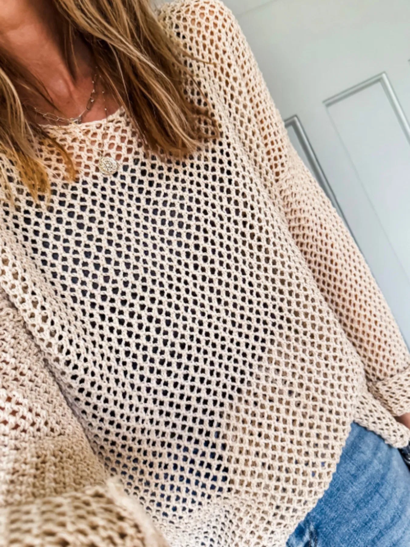 Lightweight Openwork Knit Cover Up Trendsi