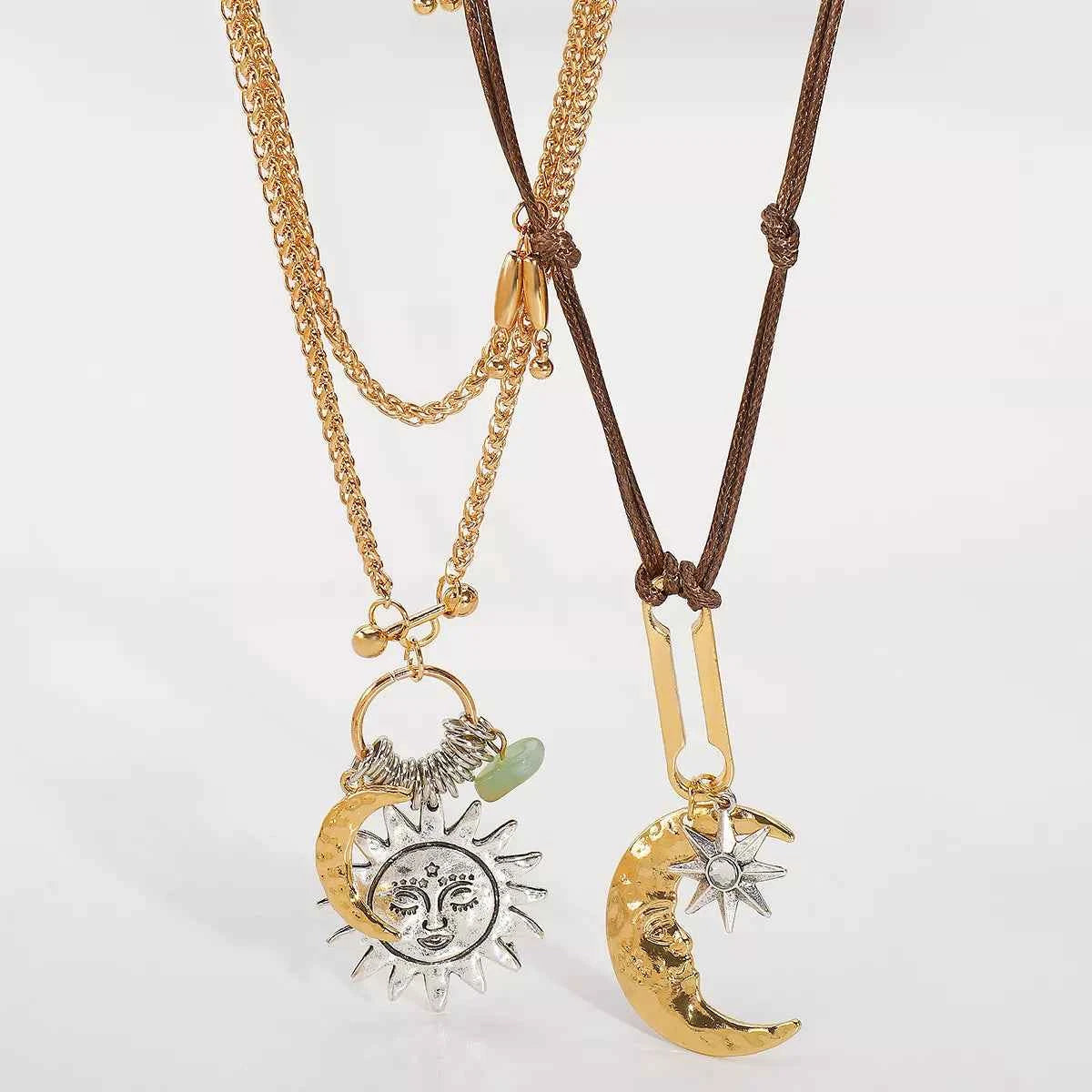 Moon & Sun Pendant Necklace Trendsi