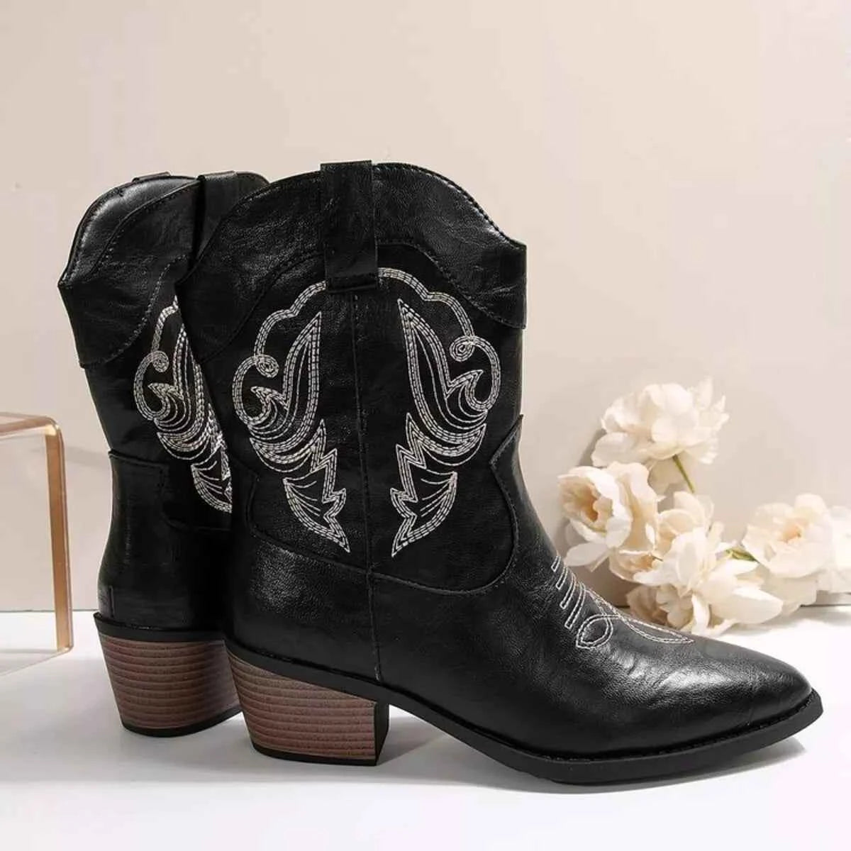 Western Cowboy Boots with Embroidered Design Trendsi