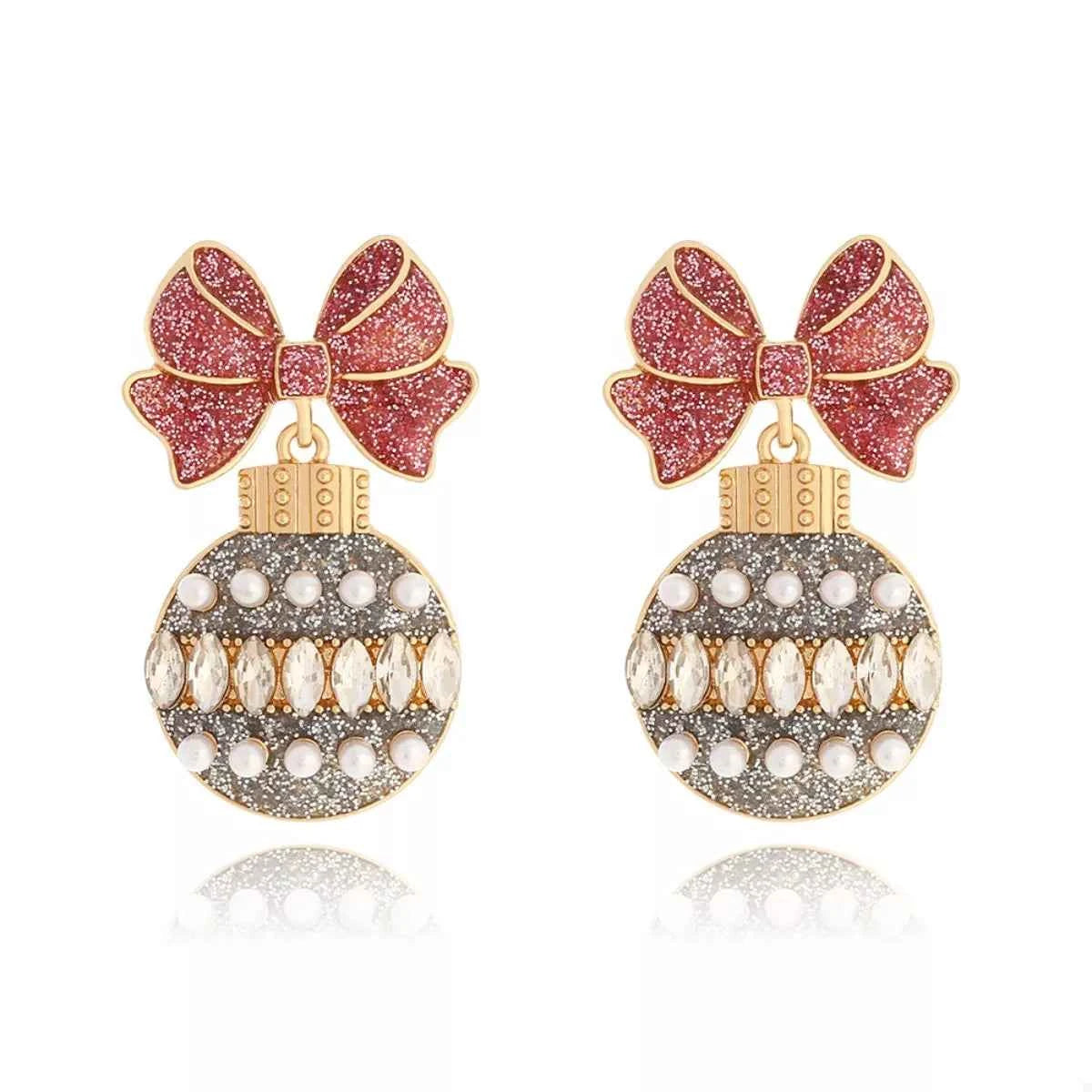 Bowknot Christmas Drop Earrings Trendsi