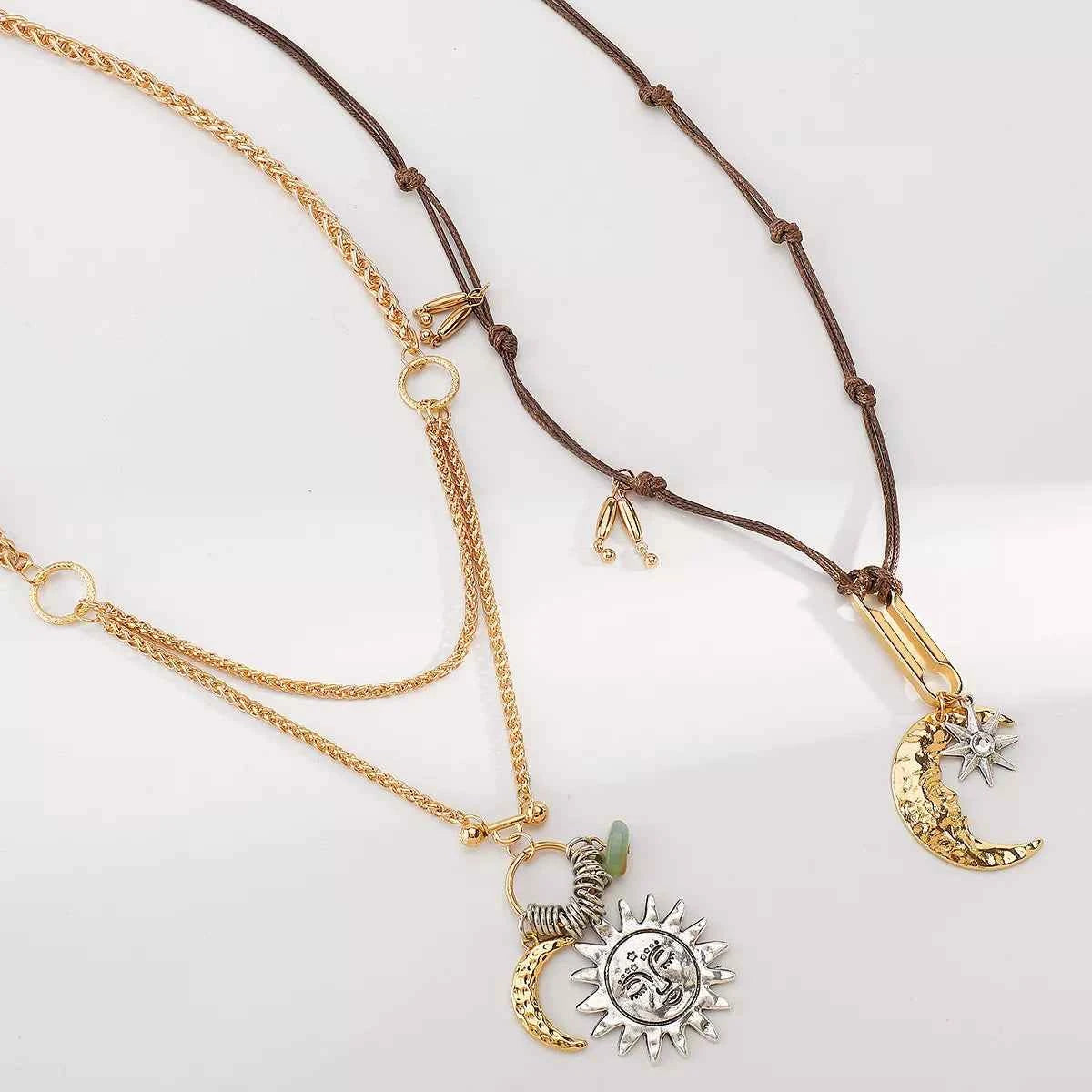 Moon & Sun Pendant Necklace Trendsi
