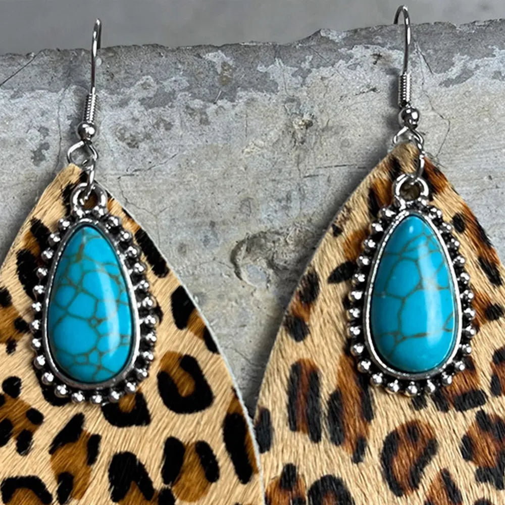 Artificial Turquoise Teardrop Earrings Trendsi