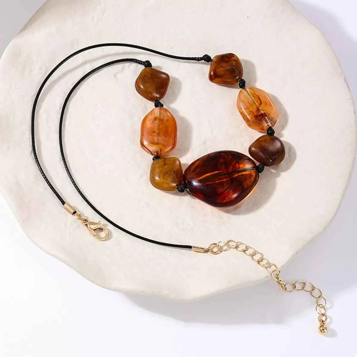 Acrylic Beaded Statement Necklace Trendsi