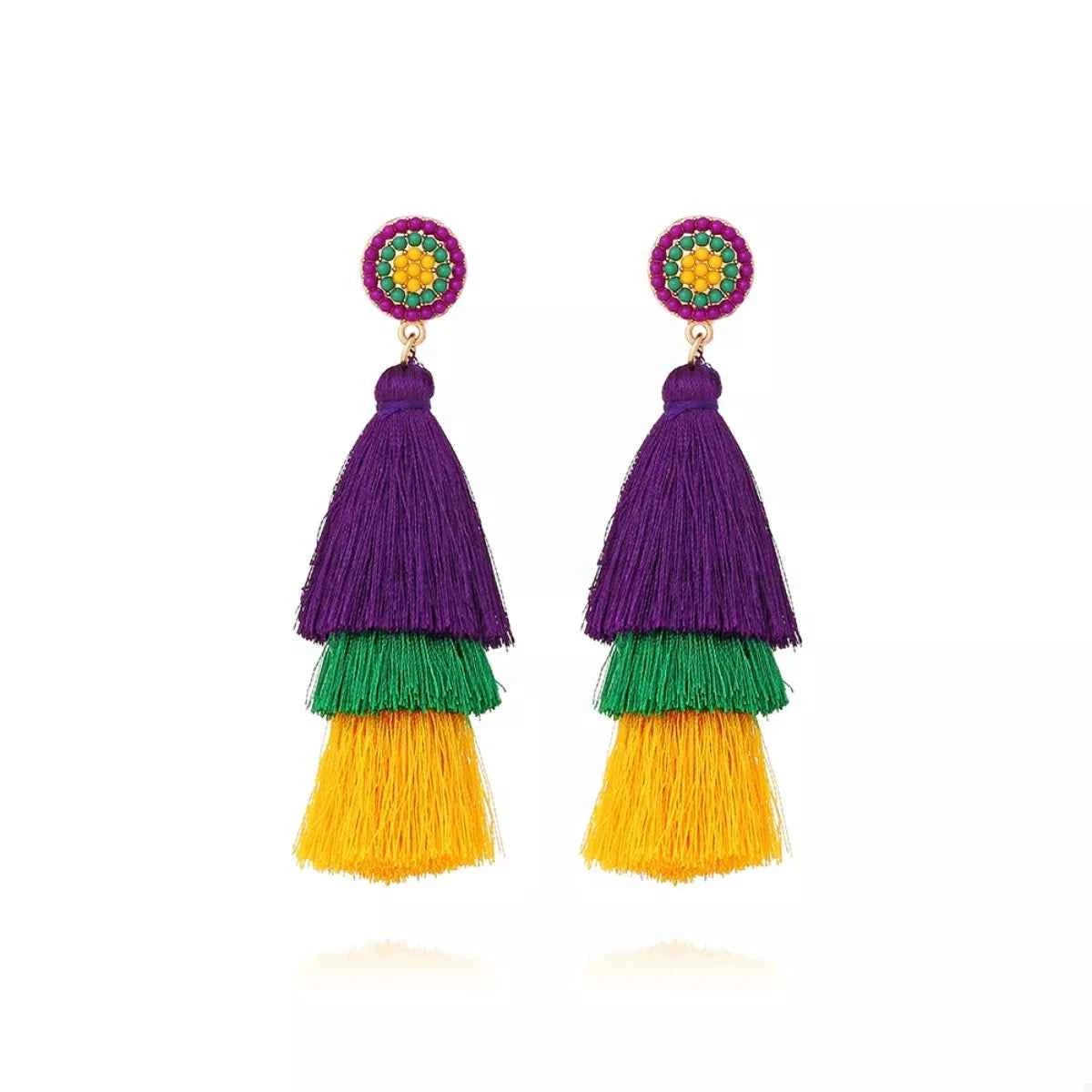 Layered Tassel Drop Earrings Color onesize Trendsi