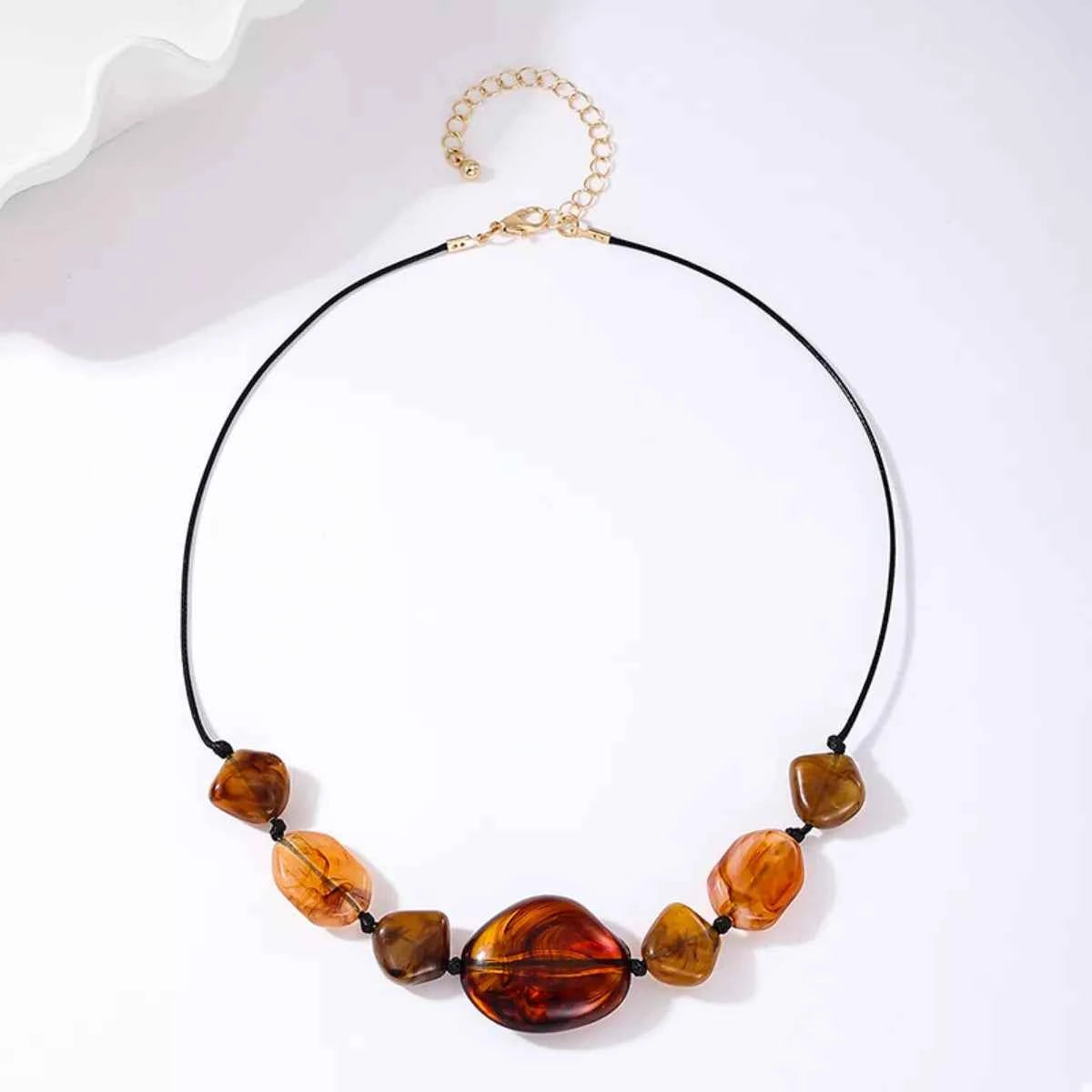 Acrylic Beaded Statement Necklace Trendsi