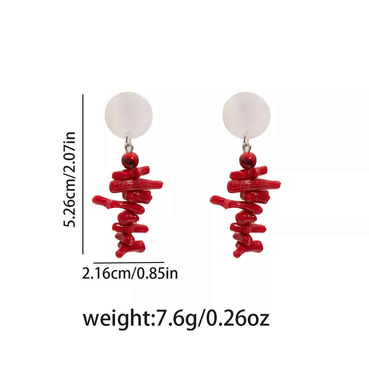 Resin Coral Chip Dangle Earrings Trendsi