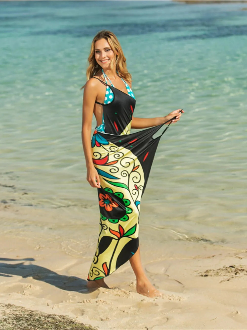 Printed Spaghetti Strap Cover Up Trendsi