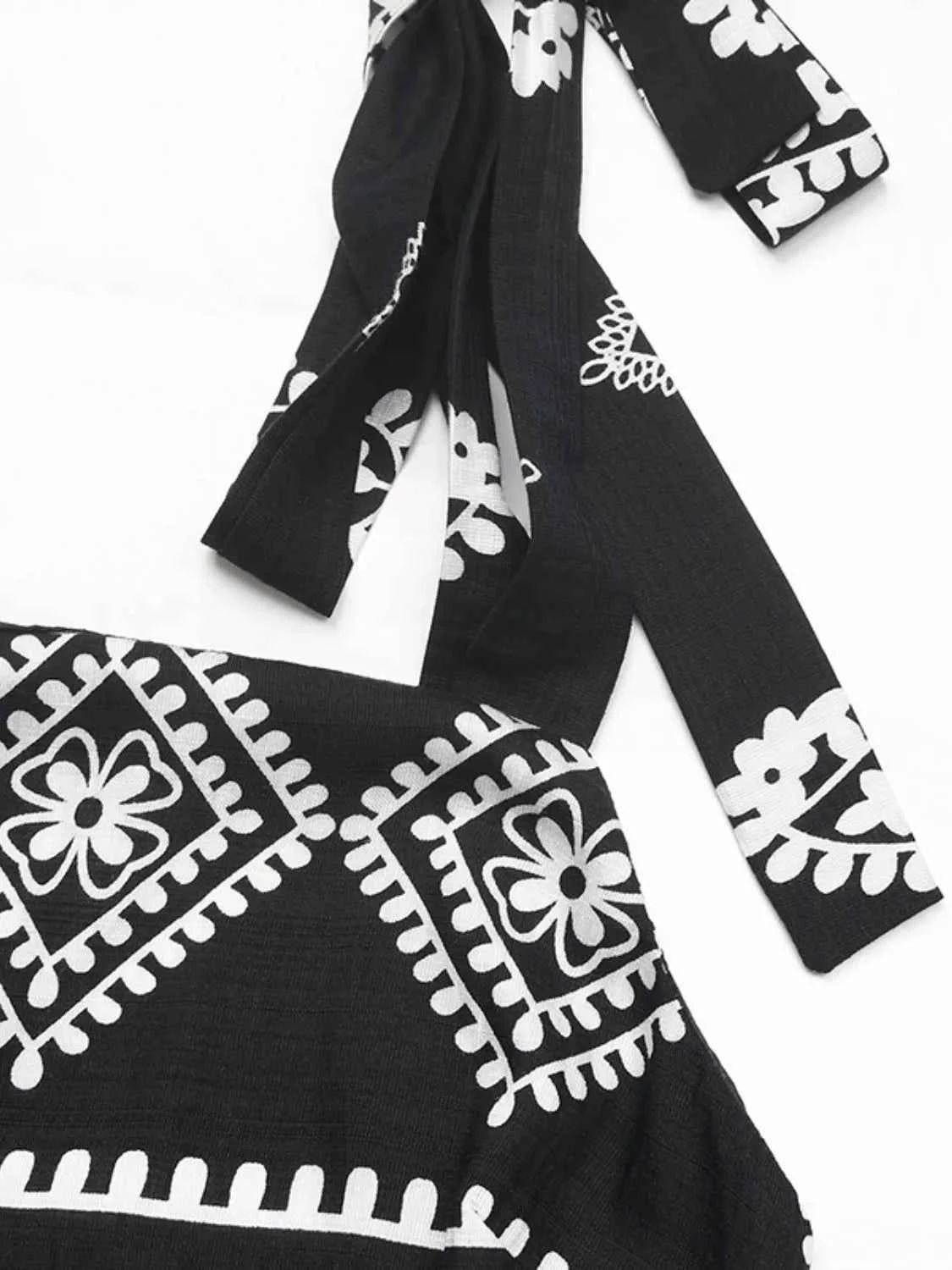 Printed Square Neck Maxi Cami Dress Trendsi