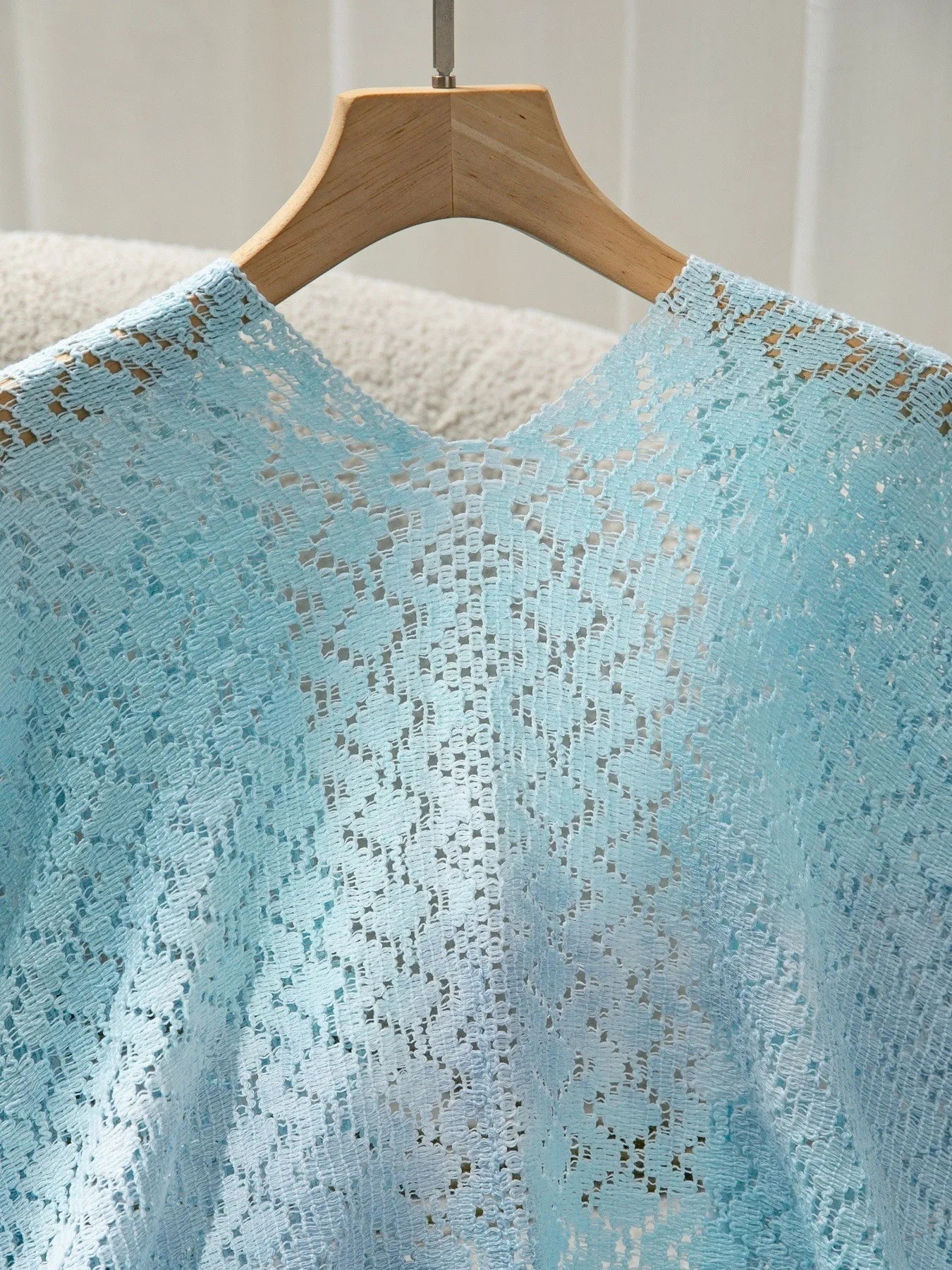 Openwork Tassel Gradient Knit Cover Up Trendsi