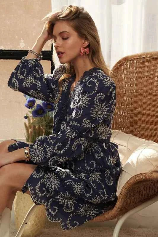 ADORA Puff Sleeve Floral Dress Trendsi