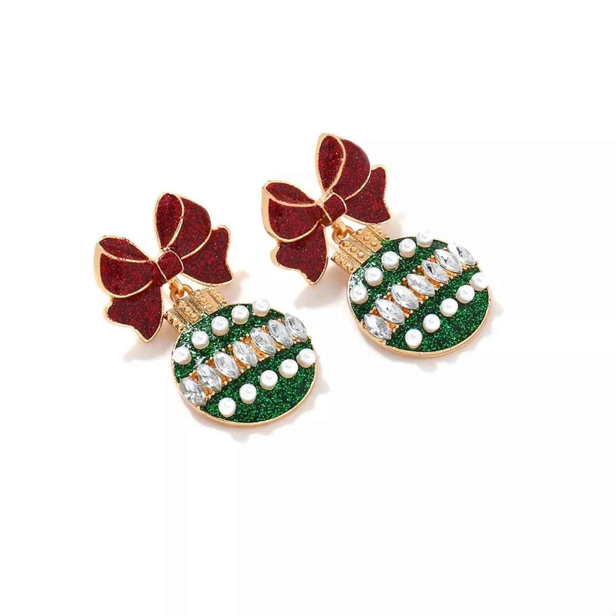 Bowknot Christmas Drop Earrings Trendsi