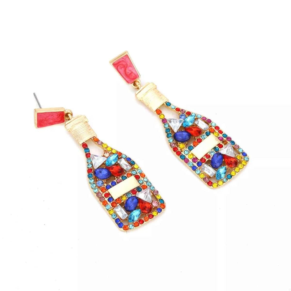 Champagne Bottle Drop Earrings Trendsi