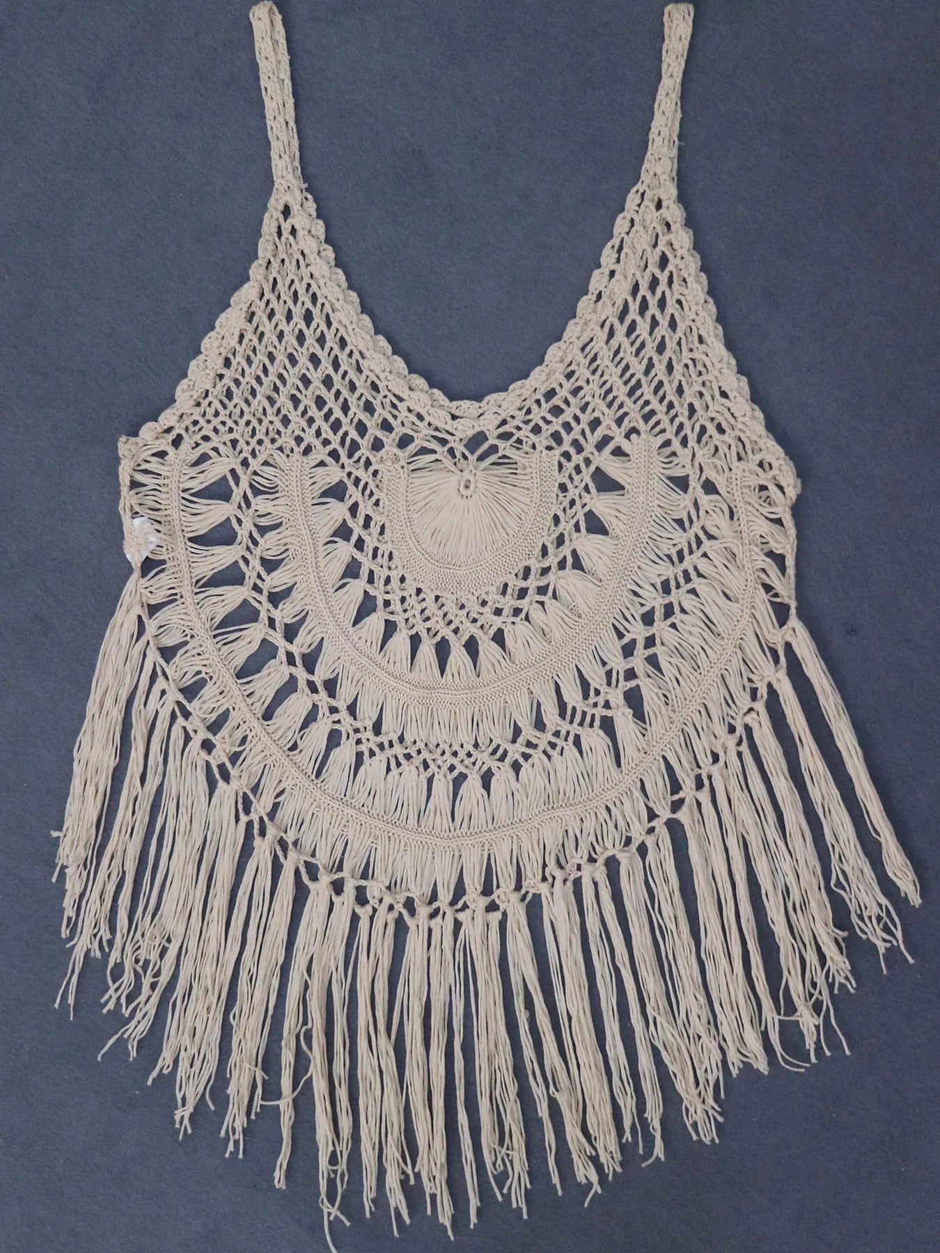Crochet Fringe Beach Cover Up Trendsi