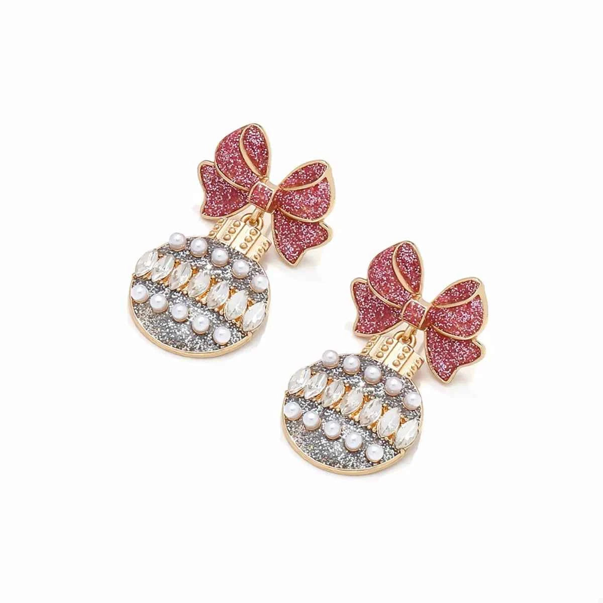 Bowknot Christmas Drop Earrings Trendsi