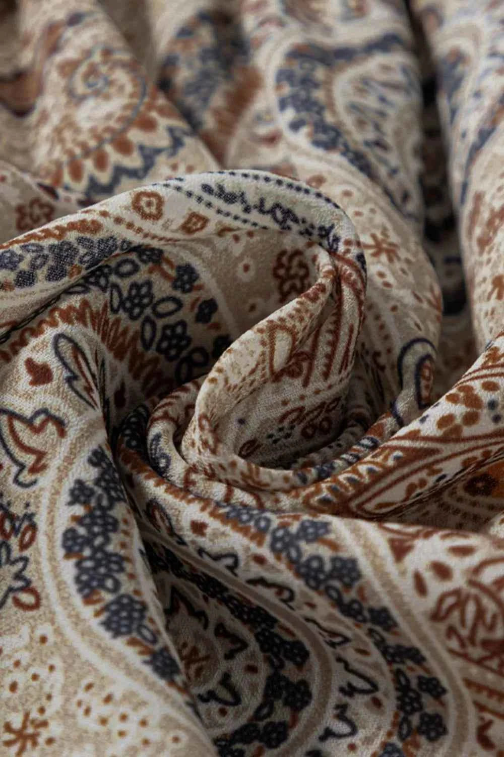 Paisley Printed Smocked Babydoll Cami Trendsi