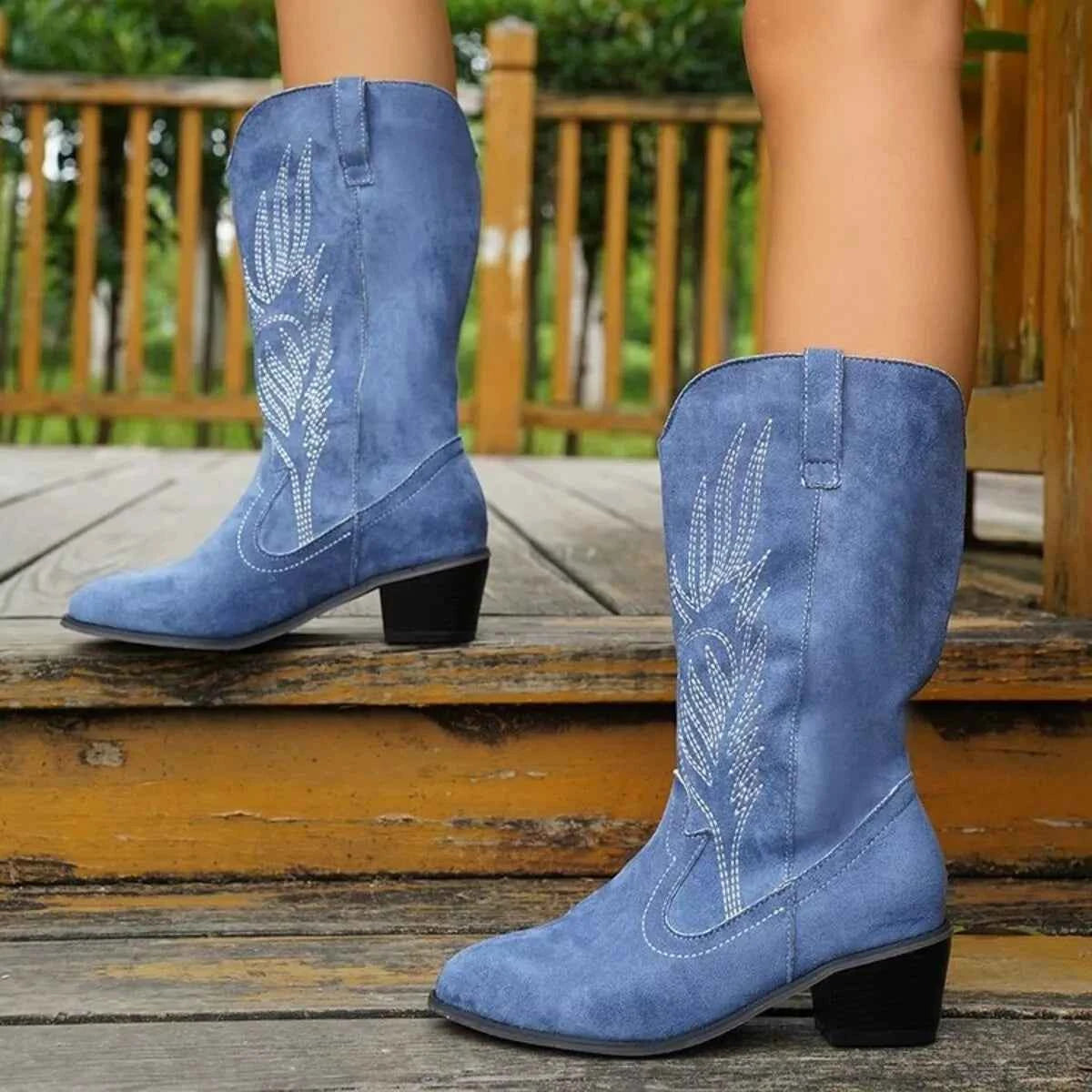 Point Toe Block Heels Boots Trendsi